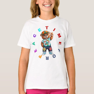 T-shirt Nounours avec une tenue décontractée paisible 1