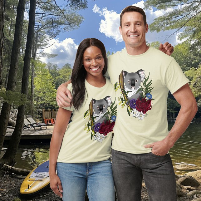 T-shirt Nounours Koala Mignon Vert Flore Faune Australienn (Créateur téléchargé)