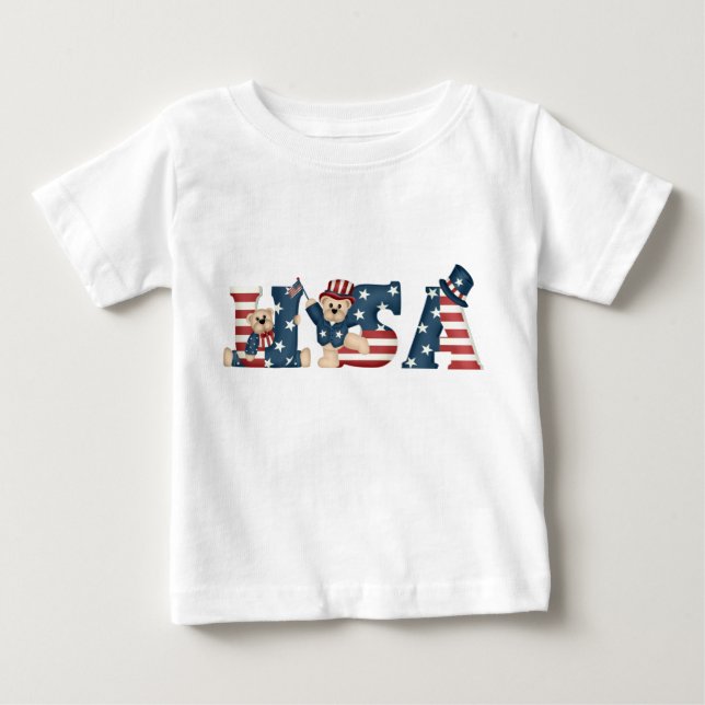 T-shirt Nounours pour bébé USA (Devant)