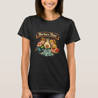 T-shirt Nourrir l'espoir Vintage Enfants Arrosage Fleur