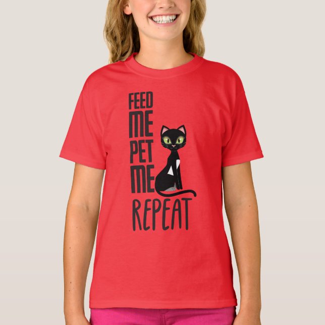 T-shirt Nourris-moi, Pet-moi (Devant)