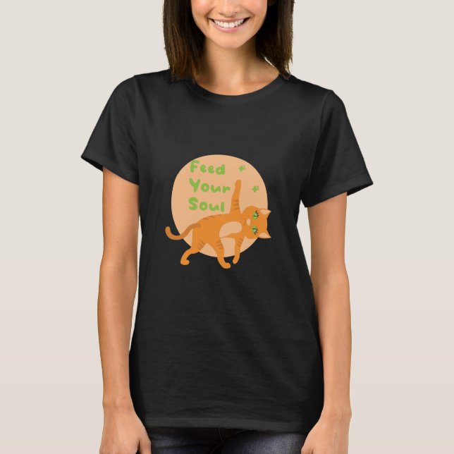 T-shirt Nourrissez votre âme Kawaii orange drôle chat fais (Devant)