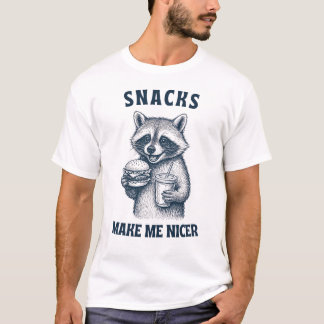 T-shirt Nourriture Amusante de Raton Laveur Humour Nourrit