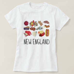 T-shirt Nourriture Côtière Nouvelle-Angleterre Amérique du