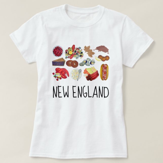 T-shirt Nourriture Côtière Nouvelle-Angleterre Amérique du (Design devant)