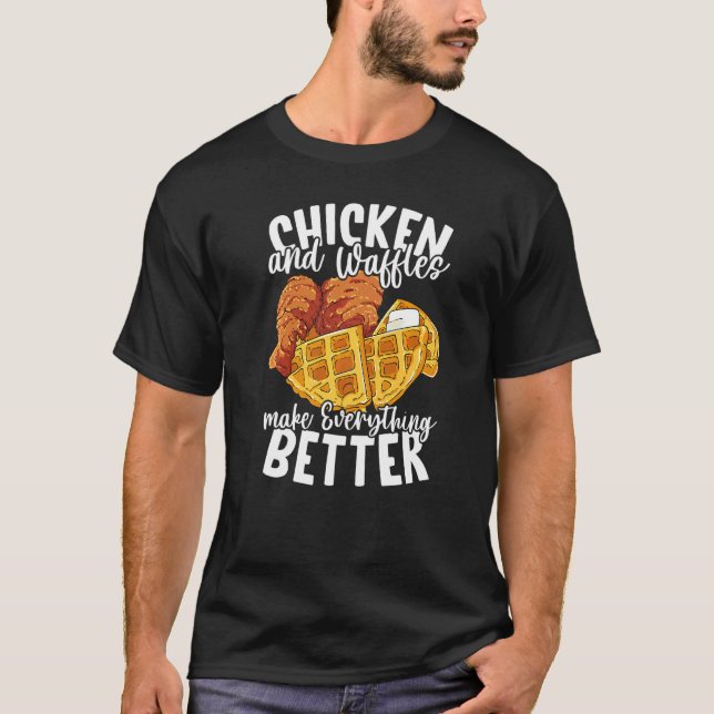 T-shirt Nourriture de brunch au poulet et gaufres (Devant)