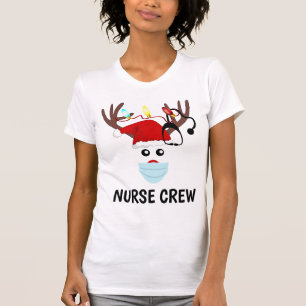 T-shirt Nourriture de Noël Reindeer de l'équipage portant 
