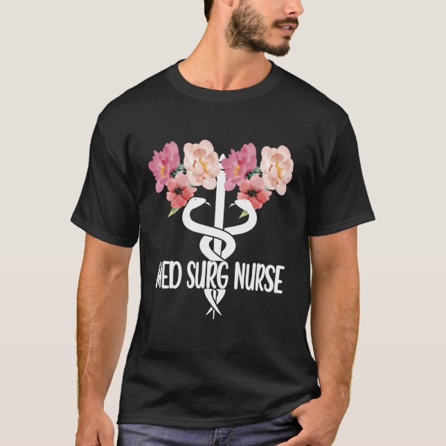 T-shirt Nourriture De Surg Med Caduceus Rn Noursin Médical (Devant)