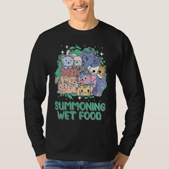 T-shirt Nourriture humide de convocation  Chat  Humour Cha (Devant)
