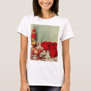 T-shirt Nourriture italienne vintage Tomates Oignons Poivr