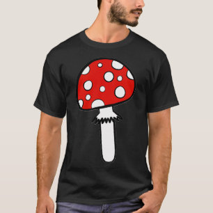 T-shirt Nourriture Minimaliste De Champignons Rouge Clair