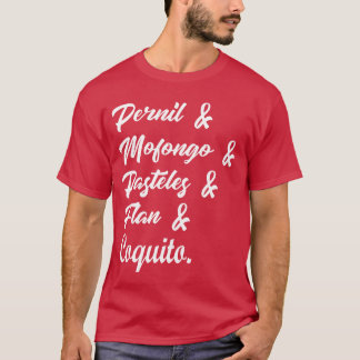 T-shirt Nourriture Porto Rico Pernil Mofongo Pasteles Coqu