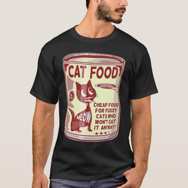 T-shirt Nourriture pour chat mangeur difficile (Devant)