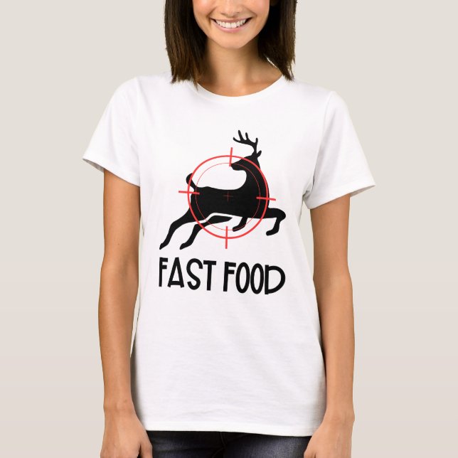 T-shirt Nourriture Rapide Cerf Cible Drôle Absurde Mème |  (Devant)