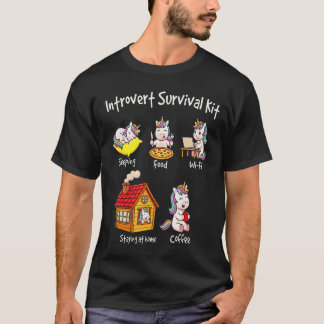 T-shirt Nourriture Wifi Dormante Café Rester à la Maison I