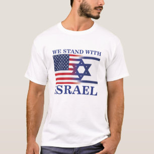 T-shirt Nous, Américains, avec le drapeau d'Israël