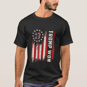 T-shirt Nous avons gagné INAUGURATION DE TRUMP Drapeau amé