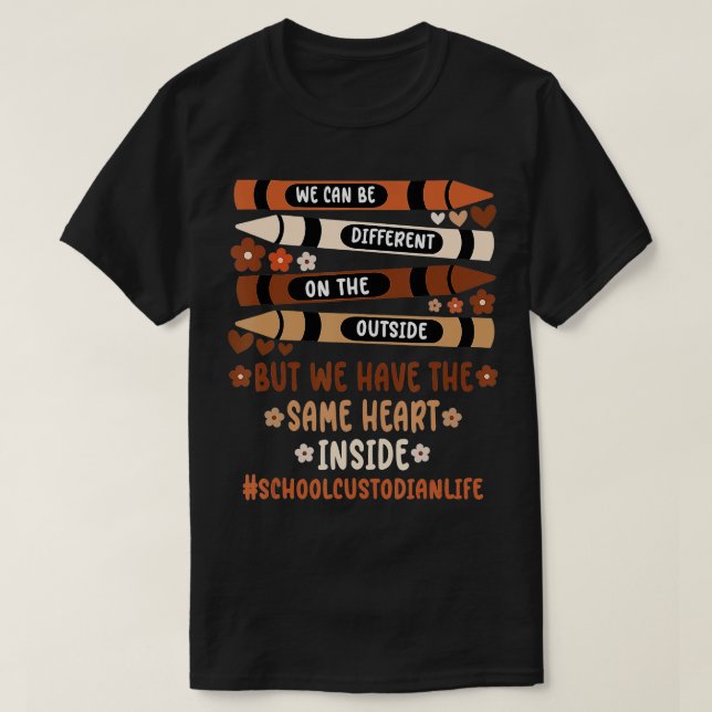 T-shirt Nous Avons Le Même Coeur À L'Intérieur De L'École  (Design devant)