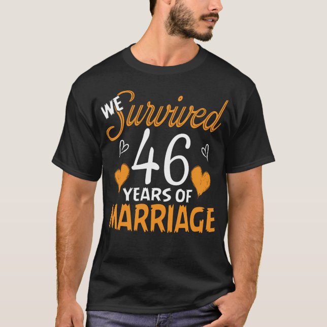 T-shirt Nous avons survécu à 46 ans d'Mariage (Devant)