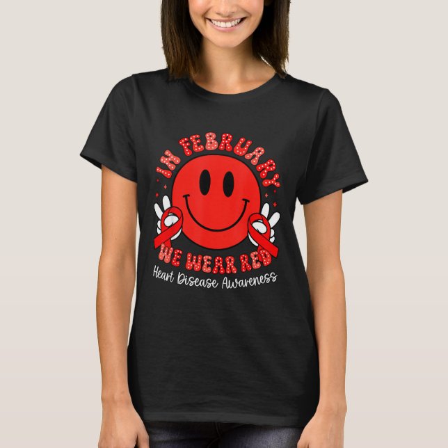 T-shirt Nous Chemise Février Rouge Chd Sensibilisation Cœu (Devant)