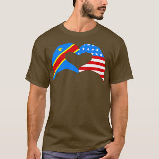 T-shirt Nous Coeur Congo USA Multinational Patriot Drapeau