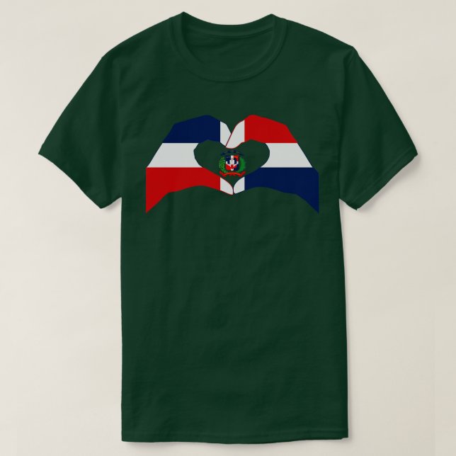 T-shirt Nous Coeur République Dominicaine Patriot Multinat (Design devant)