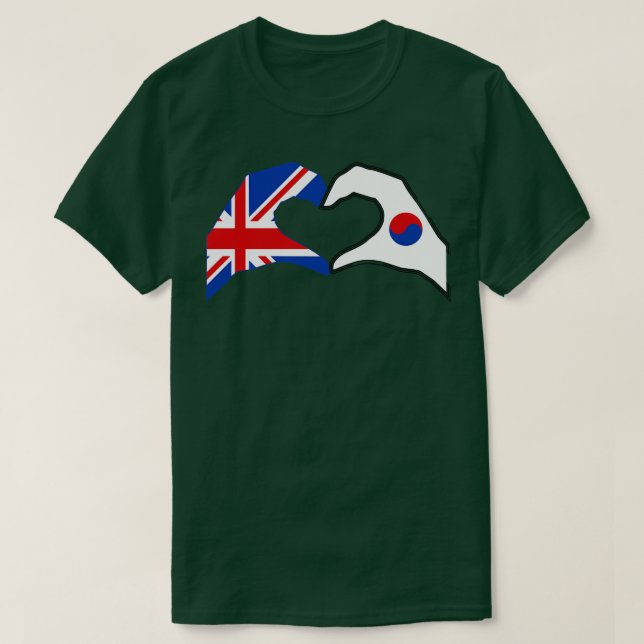 T-shirt Nous Coeur Royaume-Uni Corée Patriot Série Drapeau (Design devant)