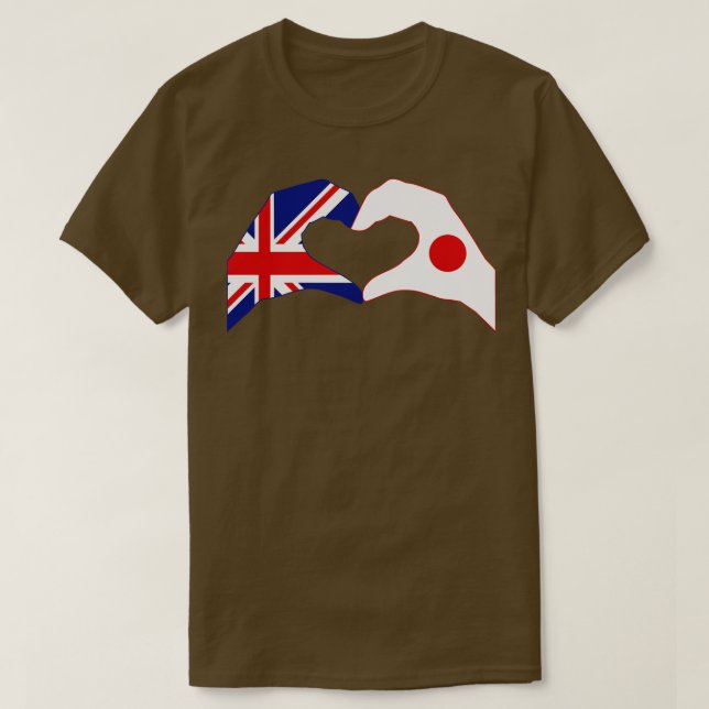 T-shirt Nous Coeur Royaume-Uni Japon Multinational Patriot (Design devant)