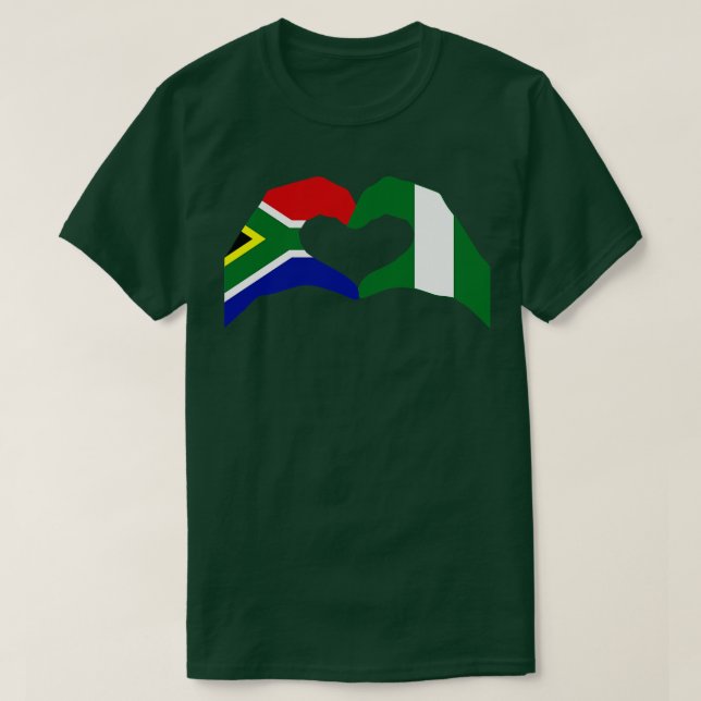 T-shirt Nous Coeurs Afrique du Sud Nigeria Série du drapea (Design devant)