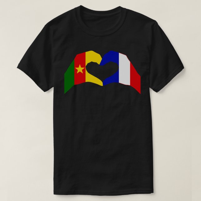 T-shirt Nous Coeurs Cameroun France Patriot Multinational  (Design devant)
