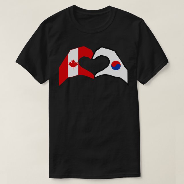 T-shirt Nous Coeurs Canada Corée Patriot Série Drapeau (Design devant)