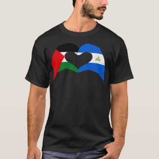 T-shirt Nous Coeurs Palestine Nicaragua Patriot Série Drap