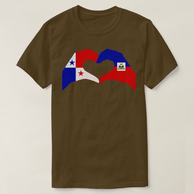 T-shirt Nous Coeurs Panama Haïti Patriot Multinational Dra (Design devant)