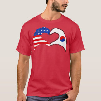 T-shirt Nous Coeurs USA Corée Patriot Série Drapeau