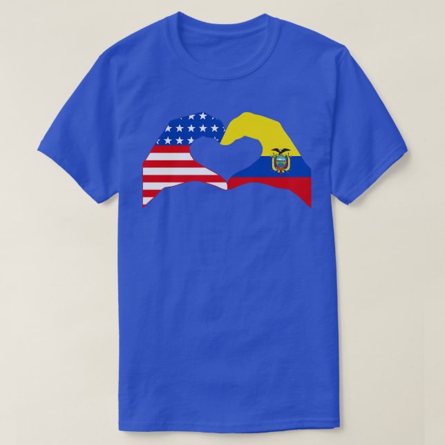 T-shirt Nous Coeurs USA Equateur Drapeau Patriote Multinat (Design devant)