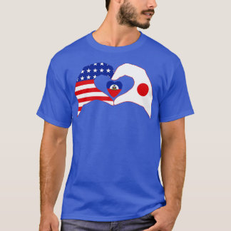 T-shirt Nous Coeurs USA Japon Haïti Patriot Multinational