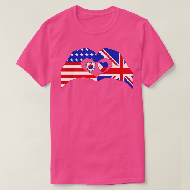 T-shirt Nous Coeurs USA Royaume-Uni Corée du Sud Philippin (Design devant)
