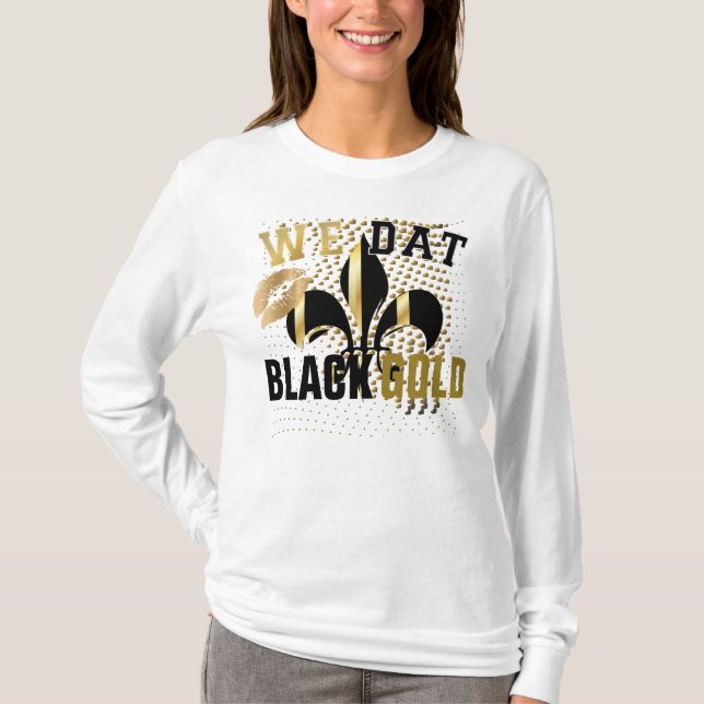 T-shirt Nous dat/love/kiss/Coeurs d'or noir/Fleur de Lis (Devant)