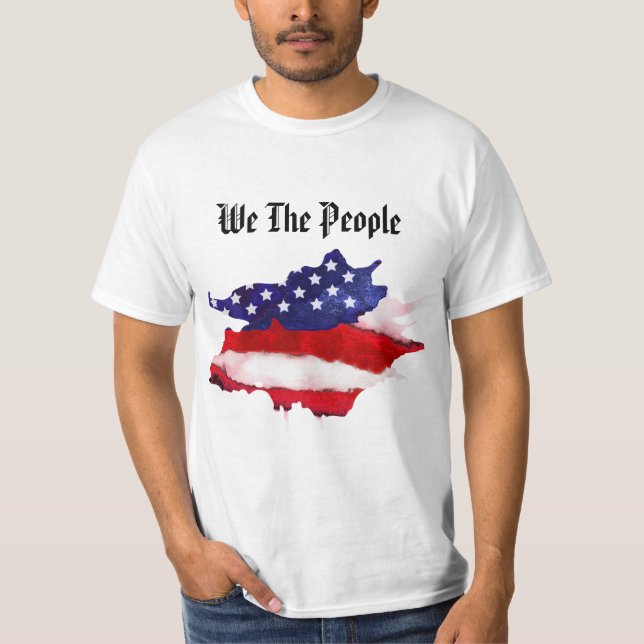 T-shirt Nous des hommes de *~* l'aquarelle de drapeau (Devant)