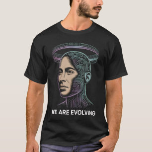 T-shirt "Nous évoluons" AI Fusion humaine minimaliste T-Sh