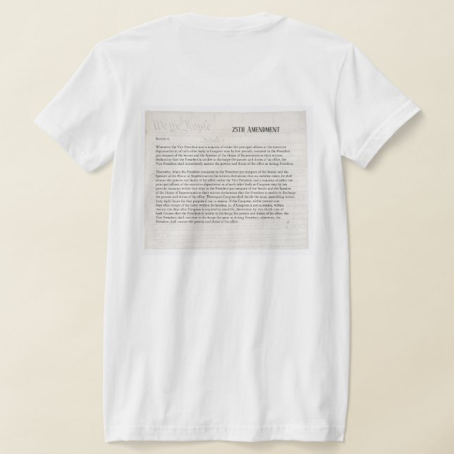 T-shirt Nous le Peuple 25e Amendement Constitution Résiste (Couchage Retour)