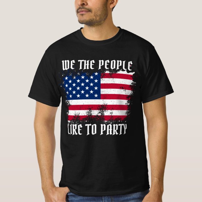 T-shirt Nous le peuple Drapeau américain Funny Distressed  (Devant)