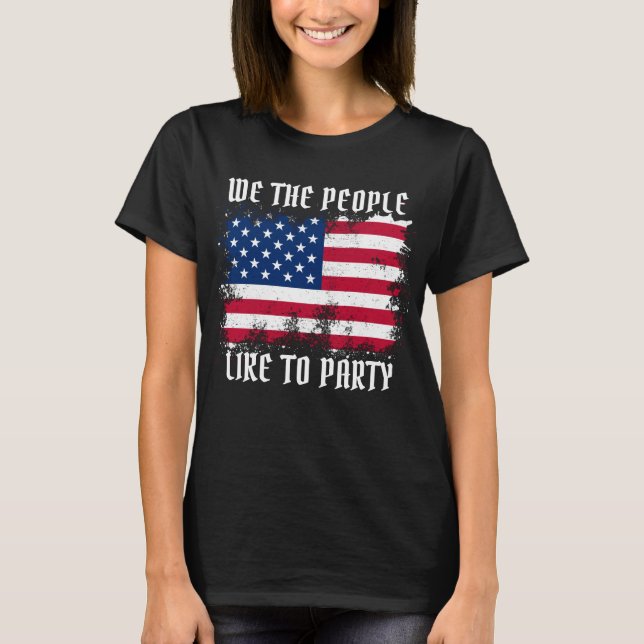 T-shirt Nous le peuple Drapeau américain Funny Distressed  (Devant)