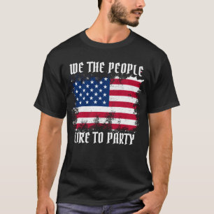 T-shirt Nous le peuple Drôle Drapeau USA en détresse 4 jui