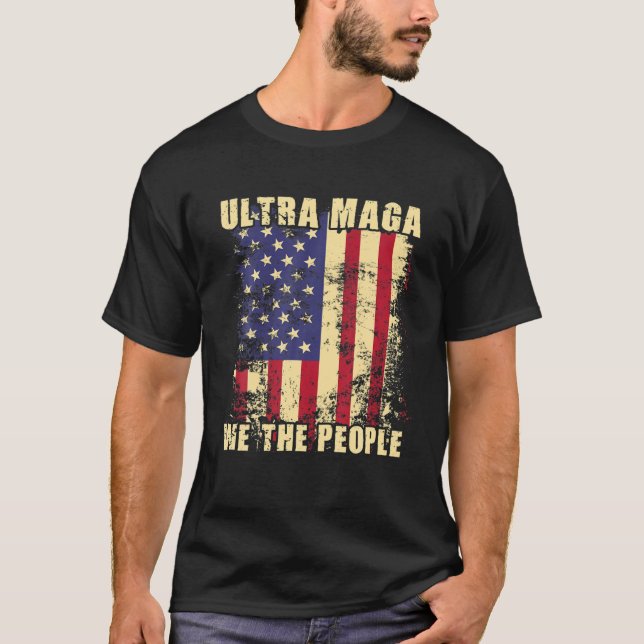 T-shirt Nous Le Peuple Fier Républicain Américain Drapeau  (Devant)