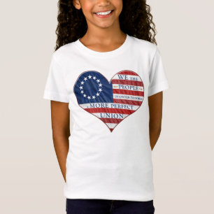 T-Shirt Nous Le Peuple Le Coeur Du Drapeau Américain