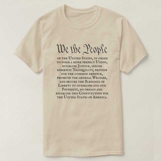 T-shirt Nous le Peuple Préambule complet de la Constitutio (Design devant)