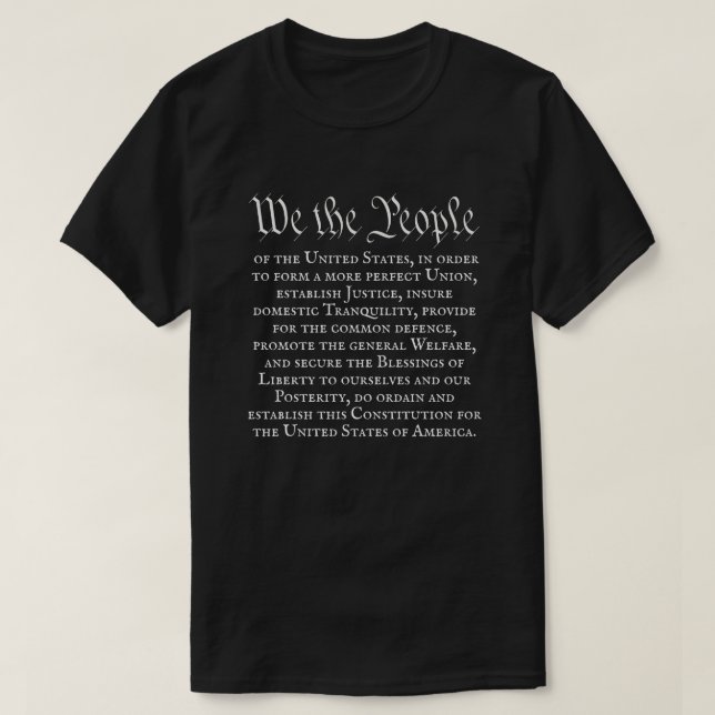 T-shirt Nous le Peuple Préambule de la Constitution complè (Design devant)