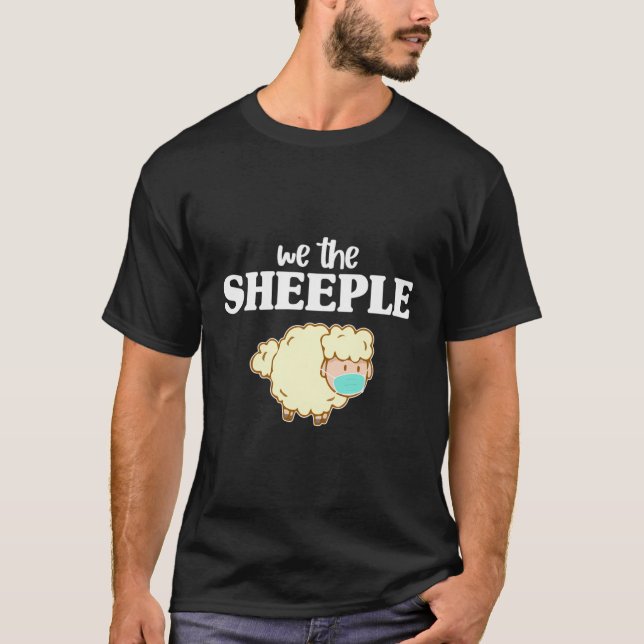 T-shirt Nous Le Sheeple Drôle Masque Visage Sheep Cadeau (Devant)