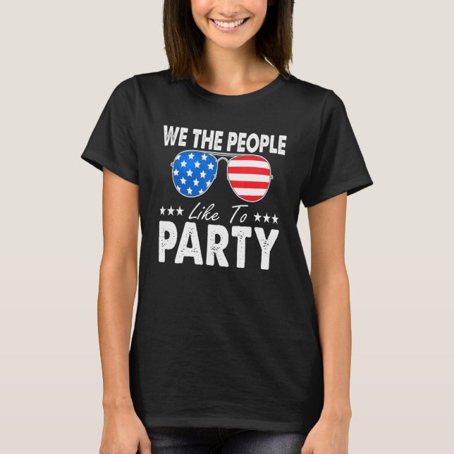 T-shirt Nous Les Gens Aiment Faire La Fête 4 juillet Améri (Devant)